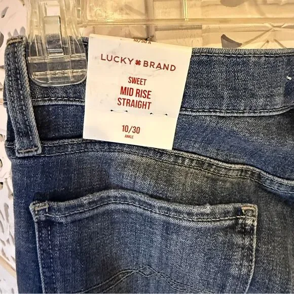 NWT Lucky Brand Mid Rise Straight Jeans Sz 10/30 - Picture 6 of 6